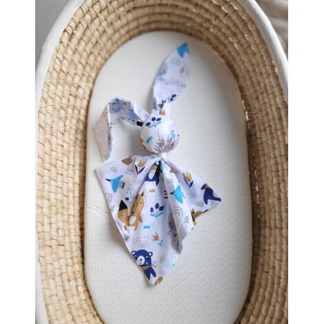 Weiche, kuschelige Baumwoll-Hasendecke – Marineblaue Teddybären