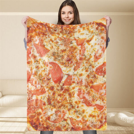 Weiche Pizzadecke aus Polyester – Lustige Sofadekoration, 100 x 120 cm