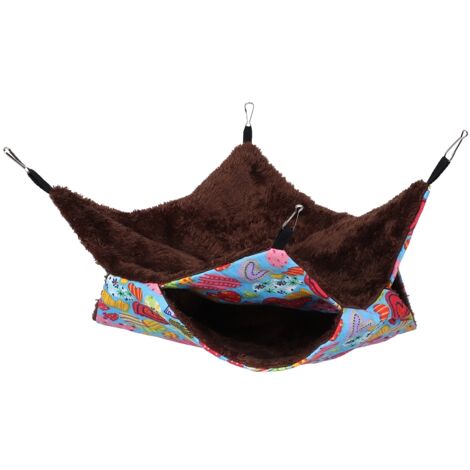 Weiche und warme Hamsterhängematte, Hängedecke für Kleintiere (Peach Heart L)
