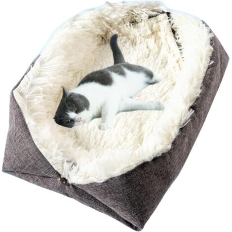 Weiches Katzenbettkissen, ultraweicher Korb, flauschig und weich, rutschfester Boden, waschbarer Plüsch, für Kätzchen, kleine Hunde, Kaninchen und andere Haustiere