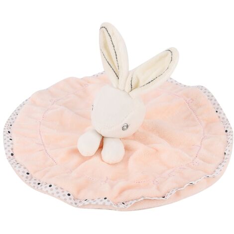 Weiches und beruhigendes Samt-Hase-Plüschtier für Babys - Waschbare rosa Kuscheldecke