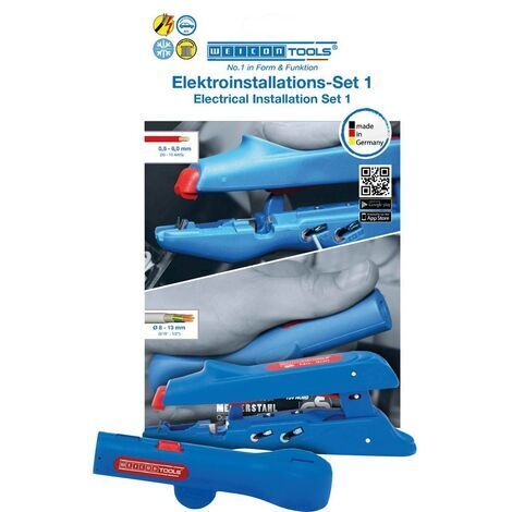 WEICON TOOLS 10039675 No 300 + No 13 Set de dénudeurs de câbles adapté pour conducteurs avec isolant PVC 0.5 à 6.0 mm² X463641