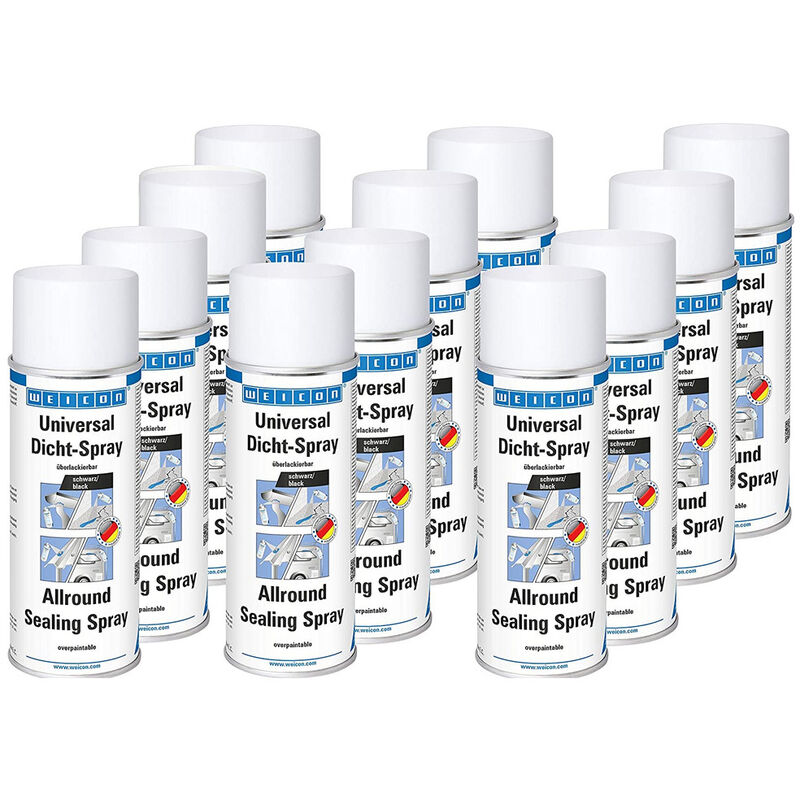 Weicon - Universal Dicht-Spray, 400 ml, schwarz, 12 Dosen 12-11554400 (Pack à 12 Stück) (PACK à 12 STÜCK)
