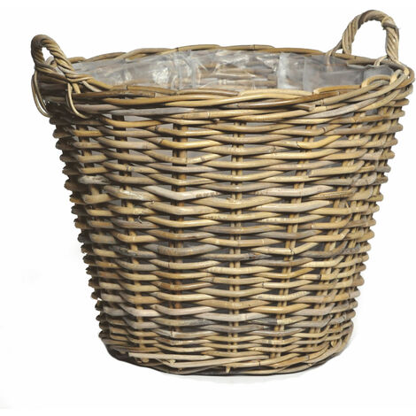 Weide Pflanzkorb natur - 45 cm - Holz Deko Blumen Topf Pflanzen Ständer Korb