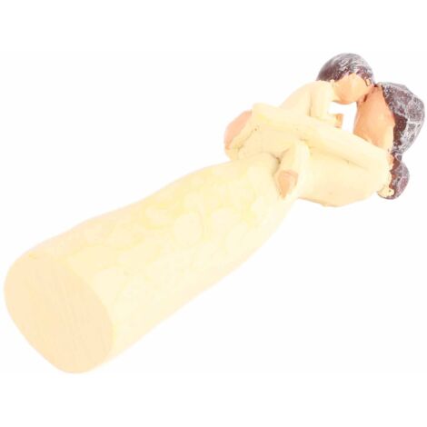 Weidenbaum-Statue aus Kunstharz – Handgefertigte Dekoration für Zuhause oder Büro (Beige)