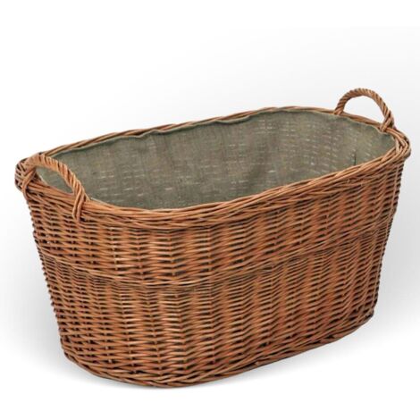 Weidenkorb mit Innenverkleidung aus Jute 68x50x30