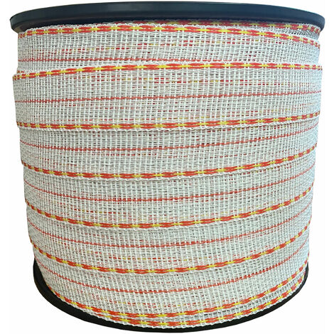 Weidezaunband Premium - weiß/gelb/orange - 200 m, 42 mm, 6+15 Niro - Kombiband