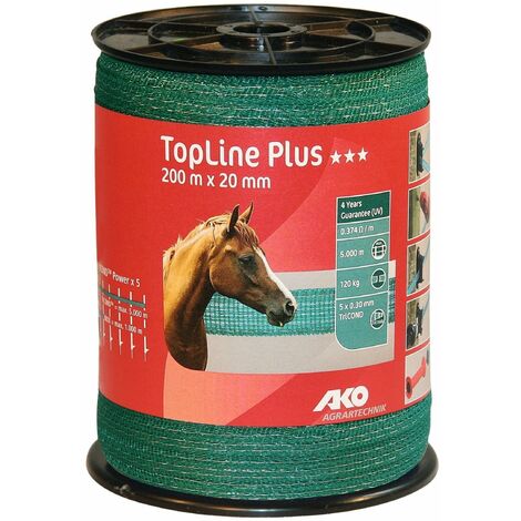 Weidezaunband TopLine Plus TriCOND grün 20 mm, 0,374 Ohm/m, 200 m