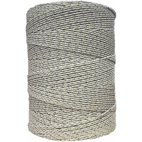Weidezaunlitze Premium - weiß/braun - 400 m, 9 Leiter