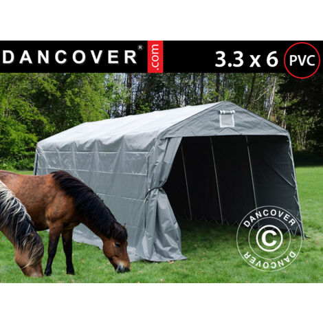 Weidezelt 3,3x6x2,4m, PVC, Grau