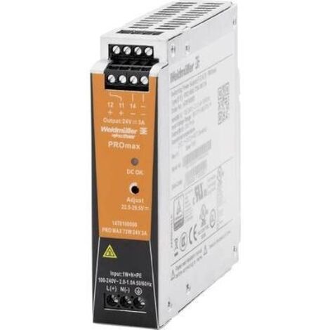 Weidmüller 1478100000 Alimentatore per guida DIN 24 V/DC 3 A 72 W Contenuto 1 pz.