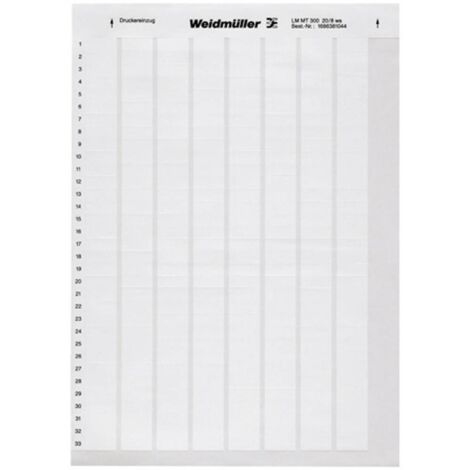 Weidmüller 1695711044-1 LM WritoOn 18X34 WS Etiquette LaserMark 12.7 x 18 mm Couleur de la surface de marquage: blanc N