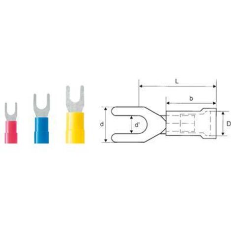 Weidmüller 9200430000 Cosse à fourche 4 mm² 6 mm² Ø du trou=6.5 mm partiellement isolé jaune 100 pc(s)