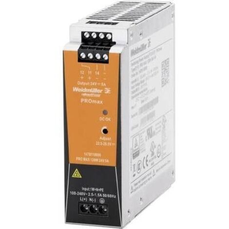 Weidmüller PRO MAX 120W 24V 5A Alimentatore, Alimentatore a commutazione, 24 V, 1478110000