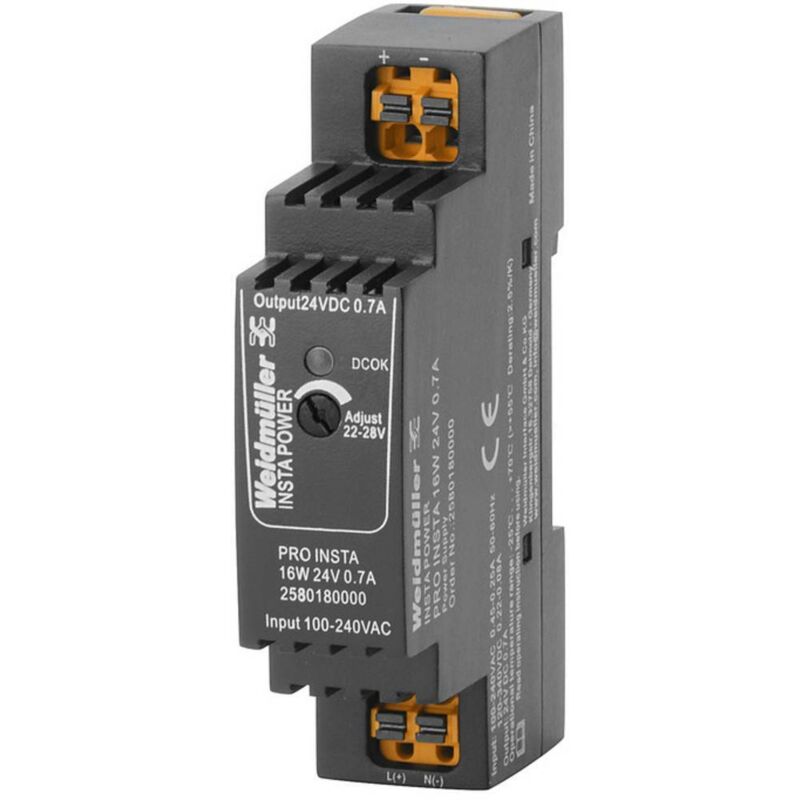 Weidmüller 2580180000 SMPSU 24V DC 0.7A 16W DIN Rail Power Supply