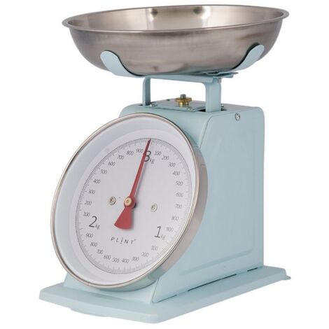 Weighing Scales - Metal/Stainless Steel/Acrylic - L21 x W14 x H25.5 cm - Ice Blue