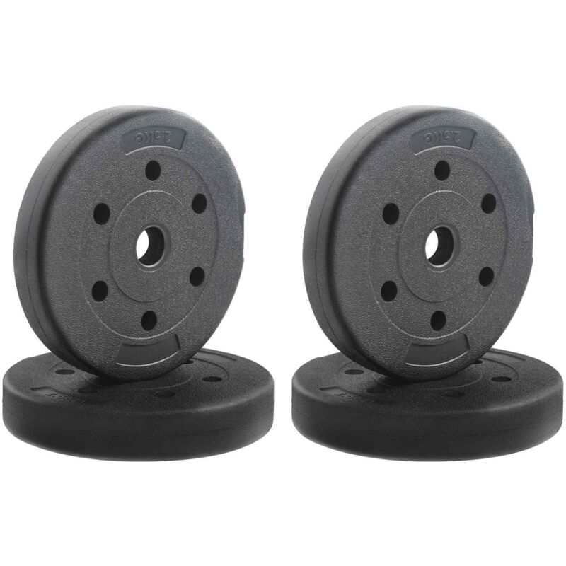 Weight Plates 10 Kg 4 Pcs 10kg Black Vidaxl