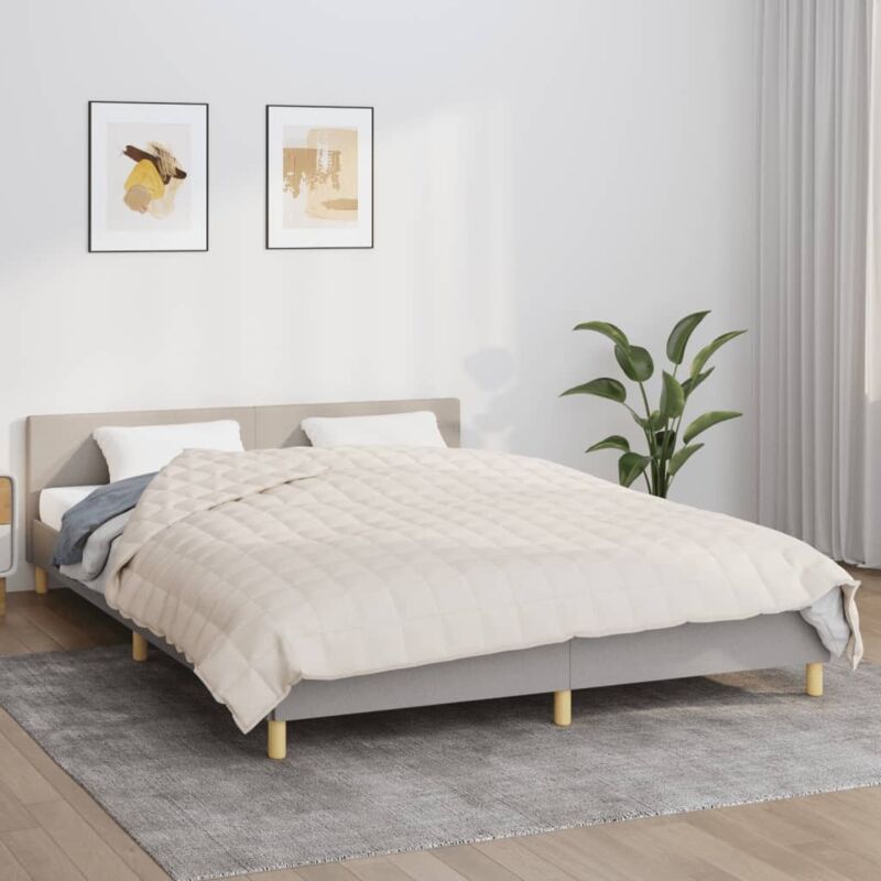 Vidaxl - Weighted Blanket Light Cream 220x240 Cm King 11 Kg Fabric