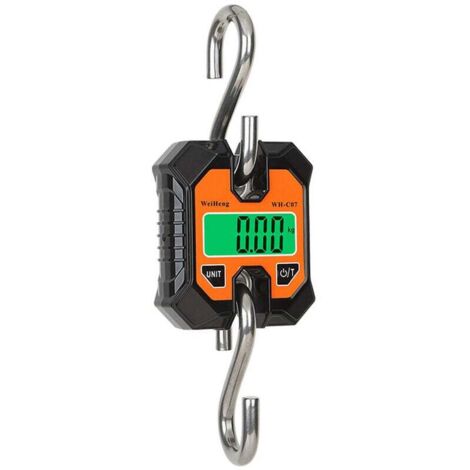 WeiHeng 100 kg/50 g, multifunktionale tragbare elektronische Waage, kleine elektronische Waage, KG, Catty, LB, Einheitenumschaltung, LCD-Display mit Hintergrundbeleuchtung, Zuhause, Jagd, Angeln, Wieg