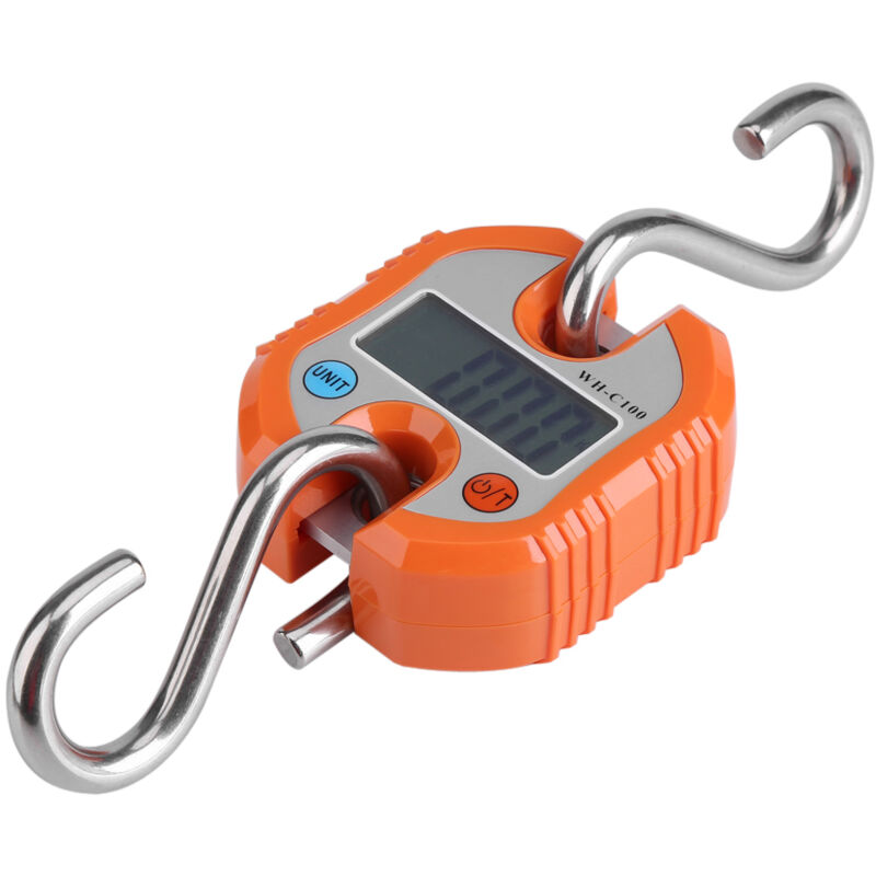 WeiHeng Portable grue lcd numérique électronique crochet suspendus balances boucle balance Orange