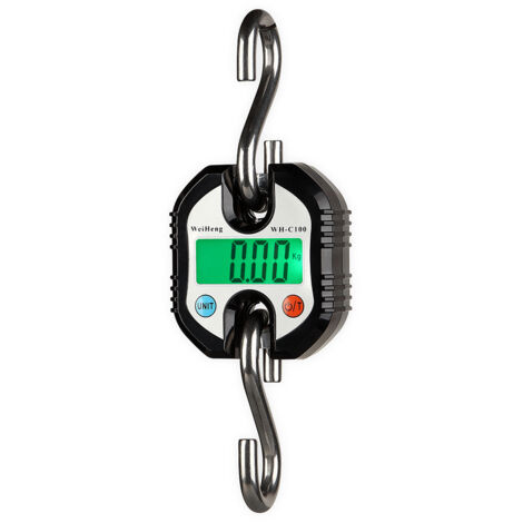 WeiHeng WH-C100 Mini Balance électronique numérique robuste en acier inoxydable Balance à crochet Balance à grue suspendue Balance de poids à boucle LCD 150 kg Double précision