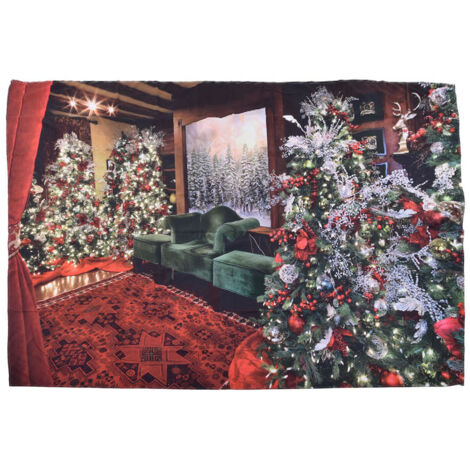 Weihnachtlicher Wandbehang 200x150 cm - Festliche Dekoration für den Innenbereich, Partyszene