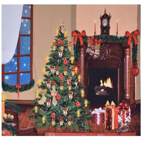 Weihnachtlicher Wandbehang aus Polyester, 230 x 180 cm, elegante festliche Dekoration für den Innenbereich