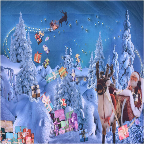 Weihnachtlicher Wandbehang aus Polyesterfaser, 150x150 cm Fotodekoration, multifunktionaler Nikolaus-Wandteppich
