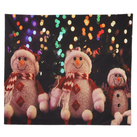 Weihnachtlicher Wandbehang mit Schneemannmotiv - Dekorative Decke 150x130 cm für das Wohnzimmer