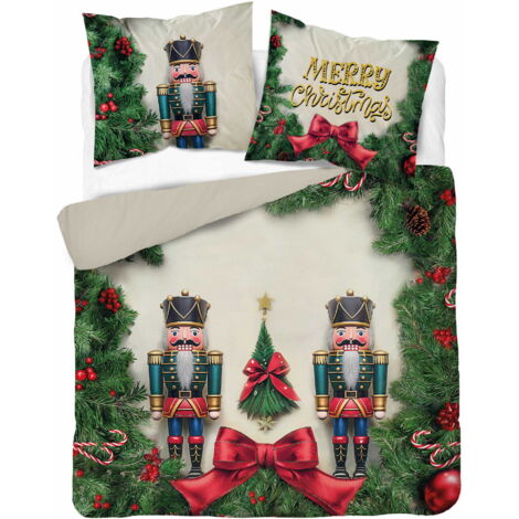 Weihnachts-Bettwäsche-Set 220x200 Nussknacker Weihnachten Holland FROHE WEIHNACHTEN