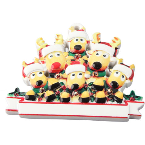 Weihnachts-Elch-Anhänger aus Kunstharz, niedlicher Baumschmuck, Hängeornament