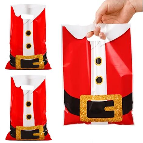 Weihnachts-Geschenktüten mit Weihnachtsmann-Motiv 18x25cm 3 Stück