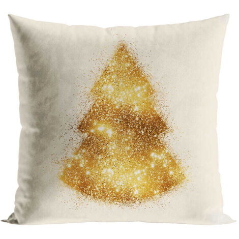 Weihnachts-Samt-Kissenbezug 40x40 Gold Glitter Weihnachtsbaum