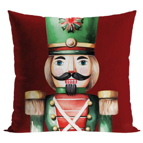 Weihnachts-Samt-Kissenbezug 45x45 Nussknacker