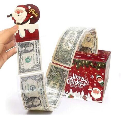 Weihnachts-Spardose für Geldgeschenke, Geschenkboxen für Bargeld, Geldscheinbox für Geldgeschenke, Überraschungsgeschenkbox für Eltern, Liebhaber, Kinder und Freunde