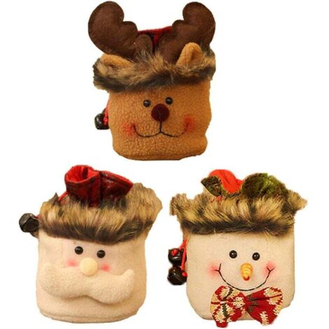 Weihnachtsabend-Verpackungstaschen, Cartoon-Puppen-Geschenktüte, Weihnachtsdekorationstasche, 3 Stück