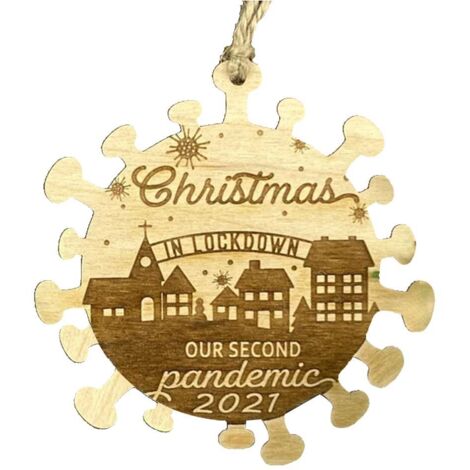 Weihnachtsanhänger aus Holz 2021, Hängender Schmuck, Festliche Weihnachtsbaumdekoration