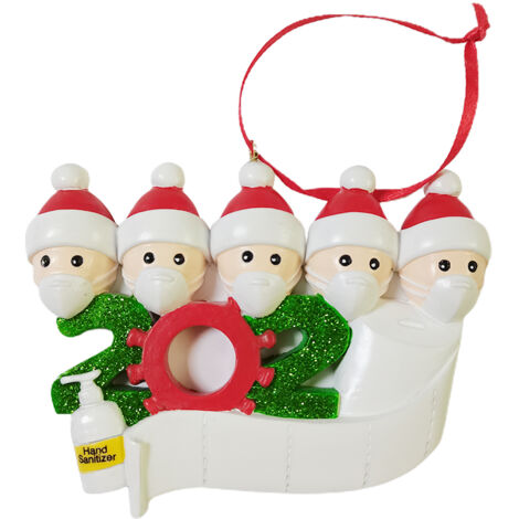 Weihnachtsanhänger mit Schneemannmotiv, 5 Kugeln und Familiennamen – personalisierter Hängeschmuck aus Kunstharz (10,5 x 7,7 cm)