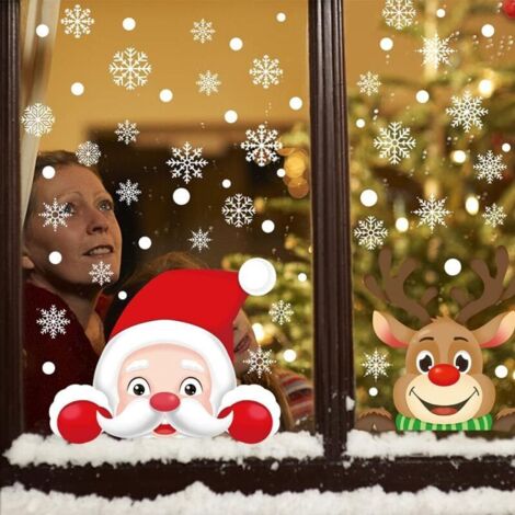 Weihnachtsaufkleber, Fensteraufkleber, Weihnachtsdekoration, Wandaufkleber, Fensteraufkleber, Glaswand, Weihnachtsmalerei