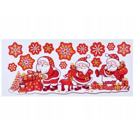 Weihnachtsaufkleber, Weihnachtsdekoration fürs Fenster, Weihnachtsmänner in Livarno