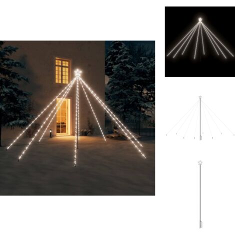 Weihnachtsbäume - Living Weihnachtsbaum-Lichterketten Outdoor 576 LEDs Kaltweiß 3,6 m