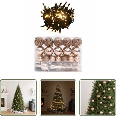 Weihnachtsbaum -  60-tlg. Weihnachtskugeln mit Weihnachtsbaumspitze 150 LEDs