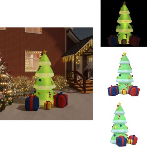 Weihnachtsbaum Aufblasbar mit LEDs 240 cm - Weihnachtsbaum - Aufblasbarer Weihnachtsbaum - Weihnachtsdeko - Outdoor Beleuchtung - Lichterkette