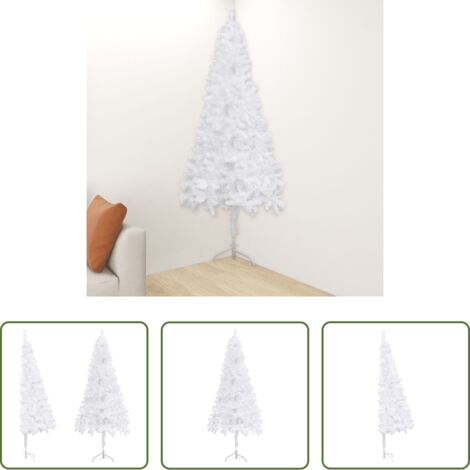 Weihnachtsbaum Eck -  Künstlicher Eck-Weihnachtsbaum Weiß 240 cm PVC