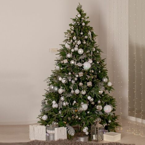 Weihnachtsbaum feuern grüne PVC mit ineinandergreifender Struktur und Basis in Metall Courmayeur Deluxe