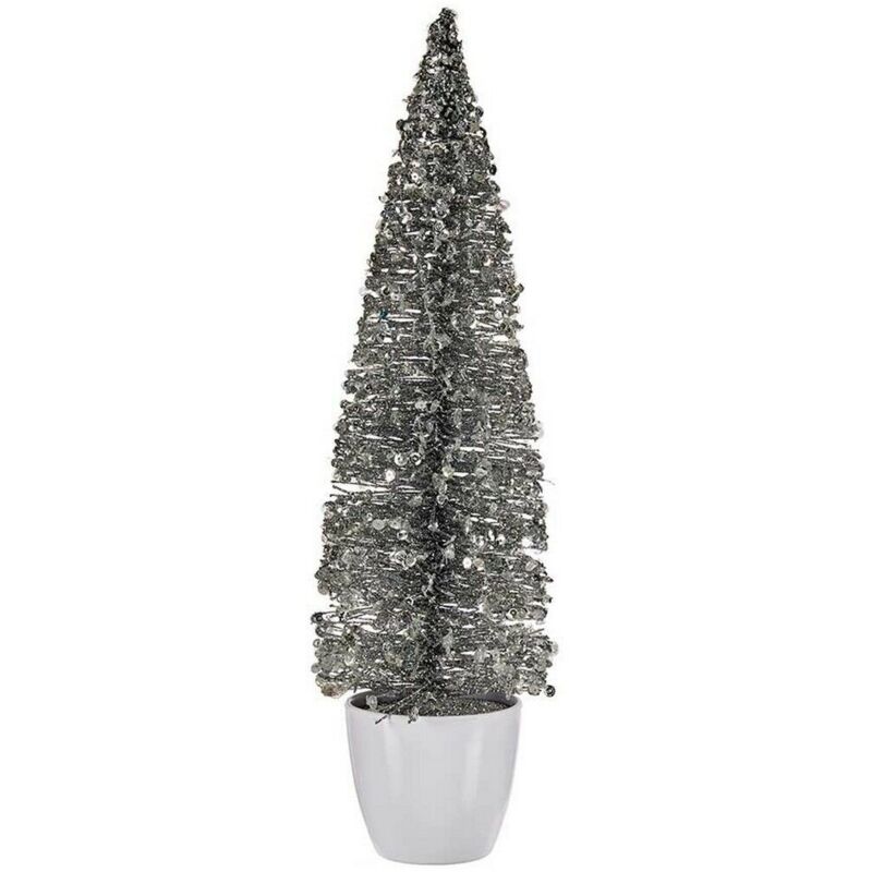 Krist+ Weihnachtsbaum Groß 10 X 38 X 10 Cm Silber Weiß Kunststoff