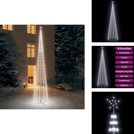 Weihnachtsbaum in Kegelform 752 LEDs Deko Kaltweiß 160x500 cm - Weihnachtsschmuck - Weihnachtsbaum - LED-Dekoration - Outdoor-Beleuchtung - Indoor-Beleuchtung