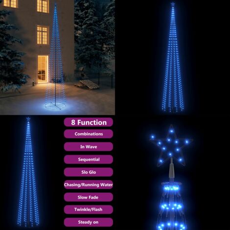 Weihnachtsbaum Kegelform 752 LEDs Deko Blau 160x500 cm - Weihnachtsschmuck - Weihnachtsdekoration - Weihnachtsbaum - LED-Beleuchtung - Outdoor-Dekoration - Home & Living