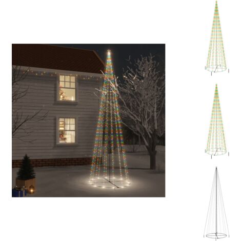 Weihnachtsbaum Kegelform Mehrfarbig 1134 LEDs 230x800 cm - Weihnachtsschmuck - Weihnachtsdeko - Weihnachtsbaum - LED-Dekoration - Outdoor-Beleuchtung