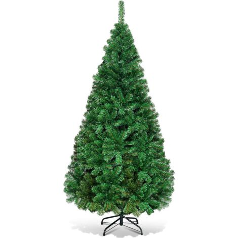 Weihnachtsbaum, künstlicher Weihnachtsbaum für Weihnachtsdekoration, PVC-Material mit Metallsockel, Naturgrün (1,5 m)